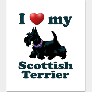 I Love My Scottish Terrier Posters and Art